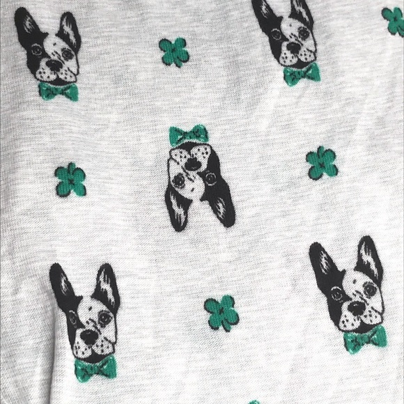 Jaclyn Intimates Shamrock and Bulldog Pajama Pants Gray Size Small - Picture 5 of 9